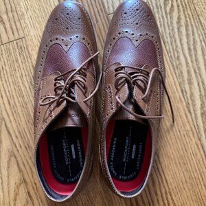 Rockport Tan Leather Wingtip Shoes